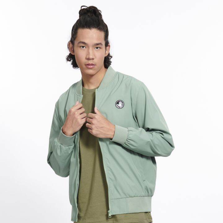 BODY GLOVE Men's BASIC Bomber Jacket 2023 แจ็กเก็ตผู้ชาย สีเขียวอ่อน