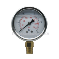 เกจวัดแรงดันลม เกจวัดแรงดันน้ำ Pressure Gauge ชนิดน้ำมัน oil พ่นหมอก 25bar เกลียวนอก 1/4 2หุน 12.7mm Meter Gauge 65x65mm