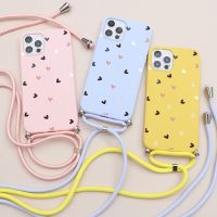 ❖☽◊ Lanyard Love Heart Case For Huawei P30 P20 Pro P40 Honor 50 20 10 Lite 10i 20i 9X 8X 8A P Smart Z 2021 Y6 Y7 Y9 Prime 2019 Cover