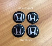 โลโก้ติดดุมล้อ โลโก้ฝาครอบล้อ สติ๊กเกอร์เรซิ่นติดดุมล้อ ลาย HONDA ขนาด 65 MM (1ชุด มี4ชิ้น)