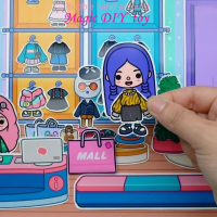 ร้านขายเสื้อผ้ากระดาษแต่งตัวตุ๊กตาแฮนด์เมด DIY สนุกสาวบีบอัดเกมที่เงียบสงบหนังสือฉากจำลองวัสดุแพ็ค