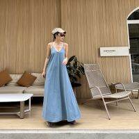 Colourblockmatter-Denim Maxi dress