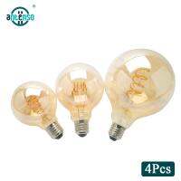 [HOT QQZIWWUJJWG 104] 4ชิ้น/ล็อต Retro หลอดไฟ LED หรี่แสงได้220V Vintage Spiral 4W LED หลอดไฟ2200K C35 A60 T45 ST64 G80 G95 G125 Edison