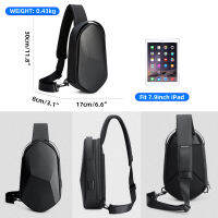 2023LHกระเป๋าคาดอก Hard Shell Crossbody Bag USB Charging Waterproof รูปทรงแข็งแรงในตัว พาร์ติชันหลายระดับ.การออกแบบเปลือกแข็ง 3.0 USB ชาร์จกระเป๋าสะพายข้างกระเป๋าสะพายชายกันน้ำเดินทางสั้นกระเป๋าคาดหน้าอกสำหรับผู้ชายกระเป๋าสะพาย กระเป๋าคาดอกหนังเง