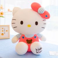 Sanrio Hello Kitty 30ซม. ตุ๊กตาสัตว์นุ่มนิ่มตุ๊กตาผ้านิ่ม Kawaii ตกแต่งห้องตุ๊กตาสำหรับของขวัญวันเกิดของเด็กหญิงเด็กผู้หญิง