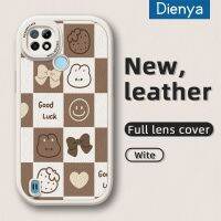 Dienya เคสสำหรับ Realme C21 C21Y C25Y ลายการ์ตูนกระต่ายน่ารักเคสด้านข้างโทรศัพท์ดีไซน์ดีไซน์นุ่มหนังกล้องฝาปิดเลนส์บางเคสป้องกันการกระแทก