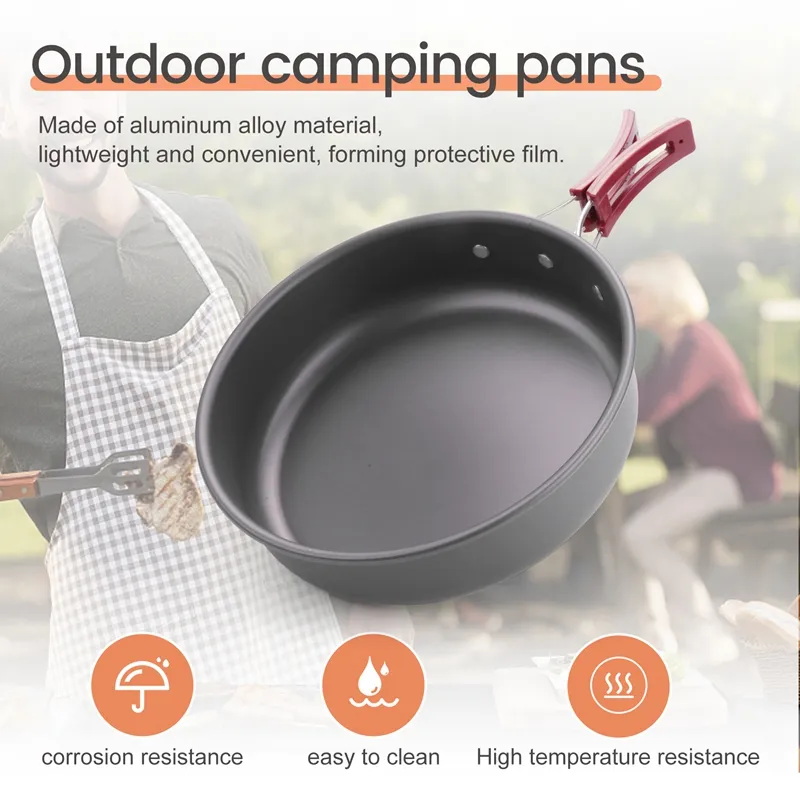 Folding Non stick Frying Pan Picnic Portable Outdoor Camping Wok Camping  Cookware kuali Periuk 折叠式 平底锅