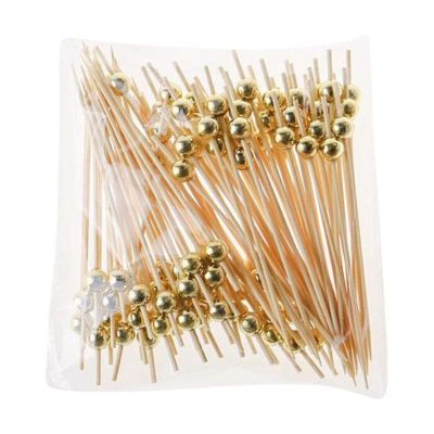 100PCS Bamboo Cocktail Picks Food Toothpicks For Appetizers Disposable Bamboo Fruit Picks Cocktail Decoration For Salad Sandwich