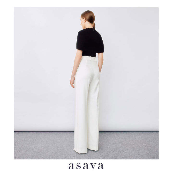 asava-aw22-asava-classic-high-rise-straight-leg-pants-กางเกงผู้หญิง-อาซาว่า-ขายาว-เอวสูง-ทรงคลาสสิค