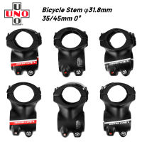 UNO Alloy 0 Degree AM Mountain Ultralight Bicycle Stem CNC Machined Road Bike Stem 1-18" 31.8 x 35mm45mm Matte Bike Stem Part