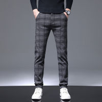 ร้อน, ร้อน★Mens casual pants New plaid casual pants Korean version slim straight pants