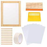 2022Screen Printing Starter Kit,กรอบรูปไม้ผ้าไหมขนาด10X14นิ้วพร้อมตาข่ายสีขาว110,Squeegees การพิมพ์สกรีน