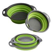 【hot】 LMETJMA Round Folding Colander BPA Fruits Vegetables Washing Drain Basket Strainer Dishwasher Safe KC0236