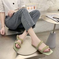 [gg]2021 slippers lat square toe non-slip sandals