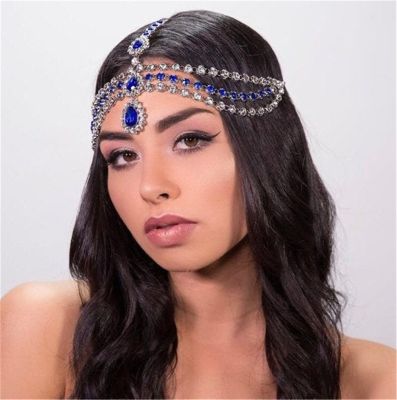 【CW】 Fashion Pendant Chain Boho Ethnic Rhine Forehead Ladies Jewelry Hair Accessories