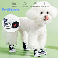 PetStern?รองเท้าสัตว์เลี้ยง รองเท้ายีน 4 ชิ้น กันลื่น ระบายอากาศได้ดี ทนต่อการเสียดสี สําหรับสัตว์เลี้ยง สุนัข แมว