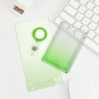 LSHUO กระเป๋าเก็บบัตรภาพถ่ายอะคริลิค DIY Kpop แบบ3นิ้วโปร่งใสไล่ระดับสีเคสใส่บัตรนักเรียนบัตรรถประจำทางแขนที่ใส่บัตรและภาพถ่าย