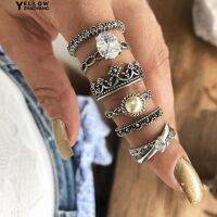 6Pcs R LadyFaux วงแหวนมุกสีทองมุกวงแหวน Midi Ring