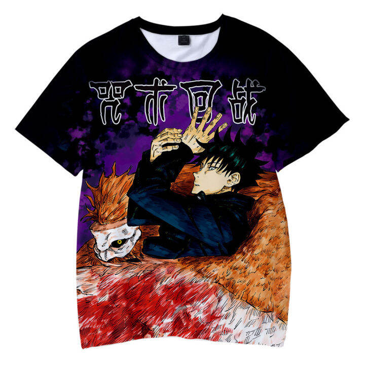 เสื้อยืดแขนสั้นพิมพ์ลาย-jujutsu-kaisen-สําหรับผู้ชาย