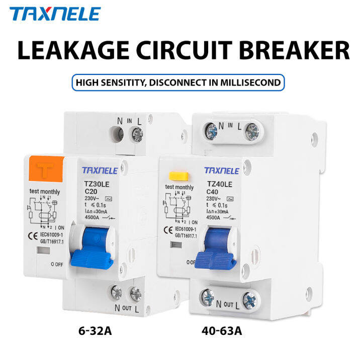 DZ30LE32 DPNL 230V 1P+N Residual current Leakage Circuit breaker with