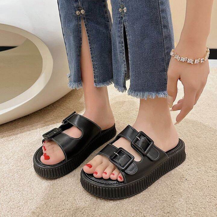 ankle-strap-buckle-platform-slippers-female-2023-summer-foreign-trade-platform-flat-heeled-muffin-outerwear-beach-slippers-female