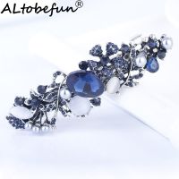 ALTOBEFUN ปิ่นปักผมลายดอกไม้คริสตัลแฟชั่นใหม่,สำหรับสุภาพสตรีผู้หญิงหญิงสาวกิ๊ฟหนีบผมเครื่องประดับที่สง่างาม AE010กิ๊บหนีบผมเจ้าสาว