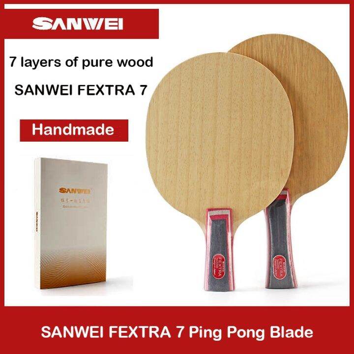SANWEI FEXTRA 7ลายกีฬาปิงปองใบมีดของแท้ (7 Ply ไม้) สำหรับพายค้างคาวซอง ...
