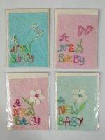 การฺ์ดกระดาษสา ชุดแรกเกิด A new baby ขนาด L 12x16 ซม. diy แฮนด์เมด ของขวัญ