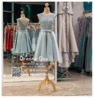 ชุดราตรีออกงาน ชุดราตรีสวยหรู ชุดไปงานแต่งงาน PF049-LBL ฟ้า dressy-day