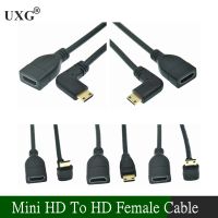 1080P Mini HDTV compatible To HDTV Cable Male To Female 90 Degree Right Angled Converter Adapter M F Extension Adapter Connector