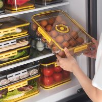 【CW】 Size Stackable Refrigerator Storage Food Grade Containers Eggs Organizer with Drainboard Timer Large