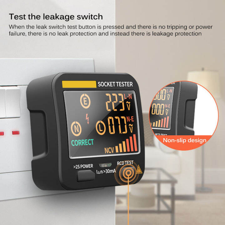 Multifunctional Digital Display Socket Tester Electrical Ground Wire Tester Line Phase Test Plug