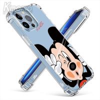 For iPhone 14 Plus 13 Pro Max 12 Mini Transparent Mickey Shockproof TPU Back Clear Cover jelly Case Cases