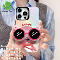 เคสสำหรับ OPPO Realme C53 C55 C51 C35 C33 C31 C30 C30S C21Y C25Y C21 C20แว่นตาตลกเคสมือถือหลากสีสัน C11 C12 C25 C15 C3 C2น่ารัก C1การ์ตูนบีเวอร์ไล่ระดับสีฝาหลังที่จับตลก