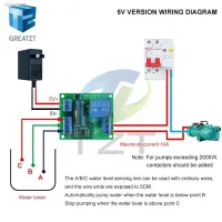 ✵♨ TZT 5V/12V Water Level Automatic Controller Relay Liquid Sensor Switch Solenoid Valve Motor Pump Automatic Control Relay Board