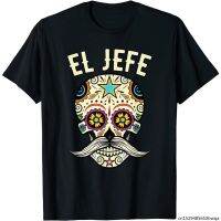 El เสื้อยืดพิมพ์ลาย Jefe Mexican Sugar Skull Day Of The Dead สําหรับผู้ชาย