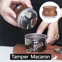 Tamper Coffee tamper macaron[Distributor] เเทมเปอร์มาการอง ที่กดกาแฟ 51/53/58.35 mm(ที่จับไม้ Walnut/Beech)