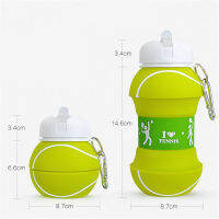 Sports Silicone Fold Wate Bottle Football Basketball Tennis Portable Kettle Travel Picnic Christmas Present For Adult Children