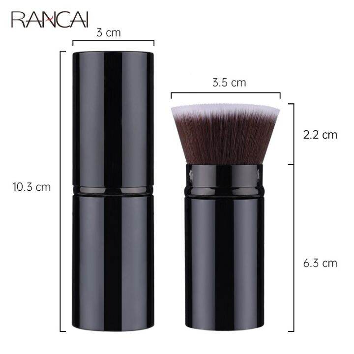 rancai-เครื่องมือแต่งหน้าแป้งฝุ่นปัดแก้มแปรงสำหรับแต่งหน้า1ชิ้นเครื่องสำอางเสริมความงามแบบพกพาแปรงคาบูกิที่หดกลับได้