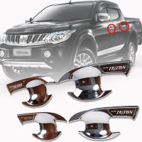 เบ้ารองมือเปิด รุ่น มิตซูบิชิ ไทรทัน MITSUBISHI TRITON L200 ปี 2015 - 2018 โครเมี่ยม 4 ประตู 4ชิ้น