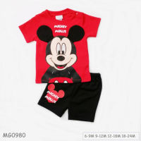 ชุดเด็กเสื้อแขนสั้น พร้อมกางเกง ลาย มิกกี้ Mickey