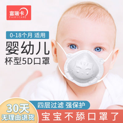 （HOT) หน้ากากเด็ก 0 ถึง 6 สำหรับทารกแรกเกิด 3 สามมิติ 1 ที่ปิดหูกันหนาวเด็ก
