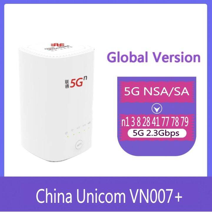 China VN007+ 5G CPE Wireless Router NSA SA 2.3Gbps Sim Slot