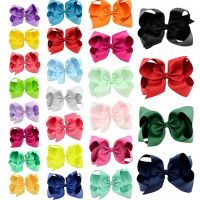 3/4/6/8 inch Colorful Hair Bows Clips For Baby Girls Grosgrain Ribbon Handmade Hairpins Barrettes Headwear Kids Hair Accessories Hair Accessories