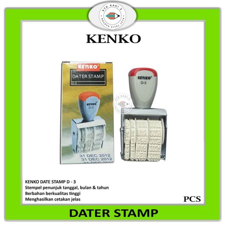KENKO Date Stamp D 3 ( 5 MM ) Stampel Tanggal Bulan Tahun Pcs
