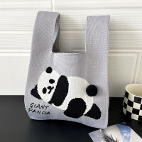 Underarm Bag Vest Bag Student Bag Shopping Bags Panda Knitted Bag Niche Bags Handbag Bag