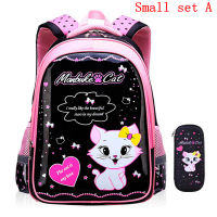 Cute Girls School Bags Children Primary Backpack Cartoon Cat Print Princess Schoolbag Orthopedic Kids Bookbags Mochila Infantil