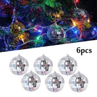 6pcs Christmas Ornaments Balls Xmas Tree Hanging Silver Ball Mirror Glass Disco Ball Bauble Home Christmas Party Decoration