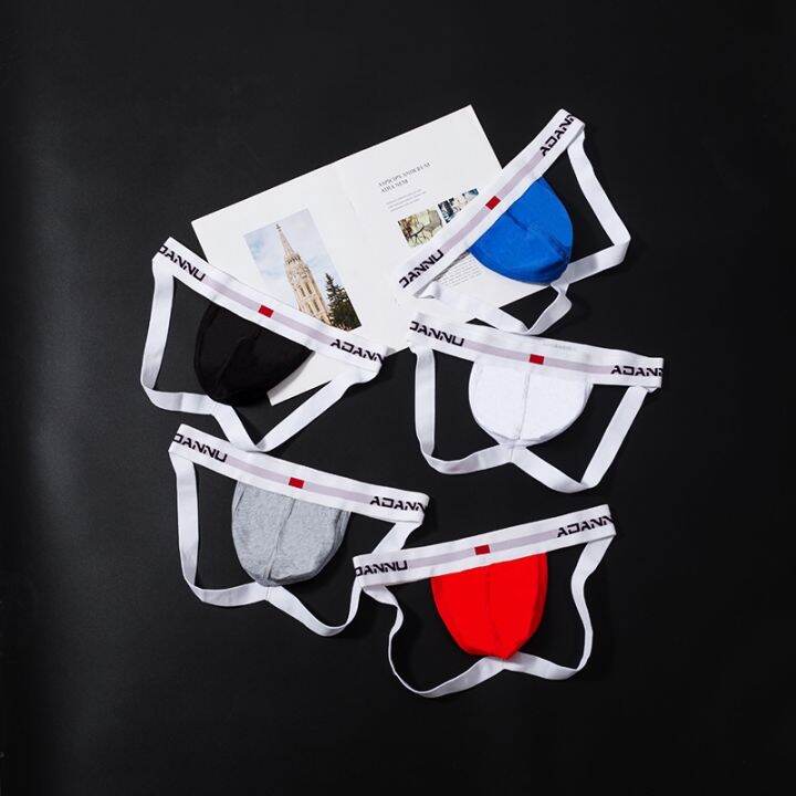 ใหม่เซ็กซี่-jockstrap-ผ้าฝ้ายระบายอากาศกีฬาแฟชั่นเกย์สะโพกยก-jockstrap-ผู้ชายกางเกงทอง-ad46