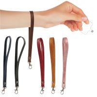 2Pcs Leather Wrist Band Phone Lanyard For CellPhone Case Wallet Bag Strap Universal Handbag Clip Snap Sling Tether Cord